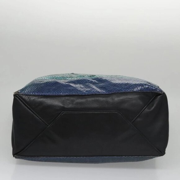 CELINE Tote Bag Leather Black Multicolor Auth 92694 - Picture 6 of 16